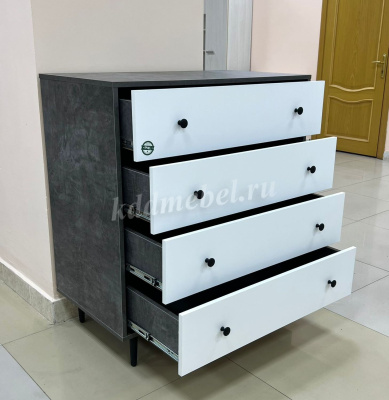 Комод Некст-2 (Камень темный/Белый)