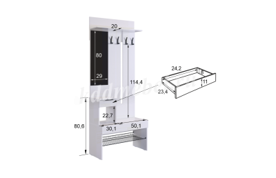Прихожая Баско (Кашемир/Дуб крафт золотой)