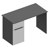 Стол письменный Вита левый (Темно-серый лофт/Силк маус серый)