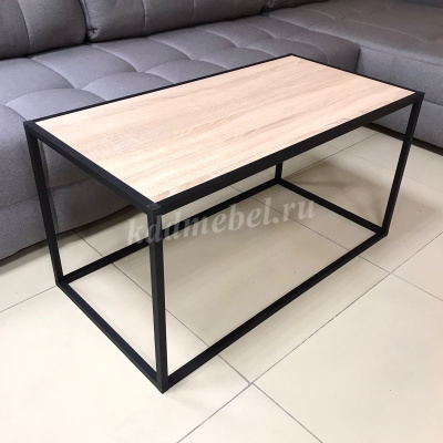 Стол журнальный Стиль 1 (Черный муар/Дуб сонома)