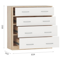 Стелс комод 4ящ Дуб сонома-белый (2) Стелс комод 4ящ Дуб сонома-белый (2)