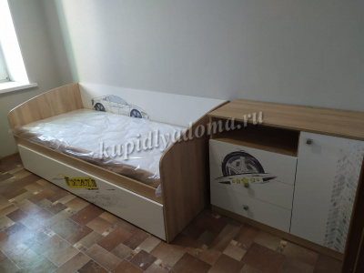 Кровать Форсаж (Дуб сонома/Белый)