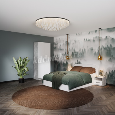 Шкаф 1д. Чикаго (Ателье светлый/Белый)