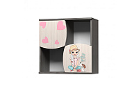 Полка Алиса навесная (Ясень анкор темный/Бодега светлая/Фотопечать)