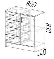 Комод К800 1Д Комод К800 1Д