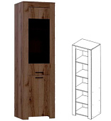 Пенал со стеклом Квадро-26 (Дуб Делано темный)