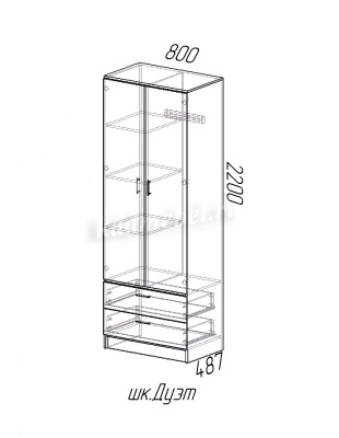 Шкаф Дуэт комбинированный (Белый)