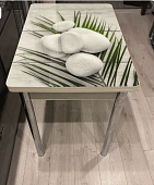 Стол обеденный прямоугольный ВВР стекло с фотопечатью (Камни/Подстолье чайка)