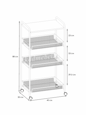 Этажерка Ладья-34КС на колесиках (Графит)