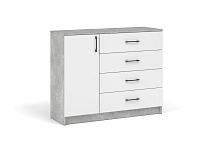 Комод Чикаго 1д 4 ящ (Ателье светлый/Белый)