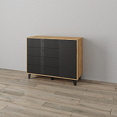 Комод Катрин-13 (Крафт золотой/Карбон вулкан)