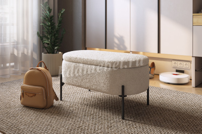 Пуф Барни (Белый плюш)