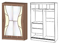 Шкаф-купе Верона 1400 (Ясень шимо темный/Ясень шимо светлый)