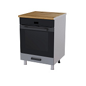 Шкаф нижний духовой 6Д кухня Контемп без столешницы (Дуб сонома/Индиго)