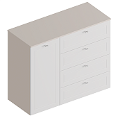 Комод Лорэн 1ств. с 4 ящиками (Тефия/Софт айс)