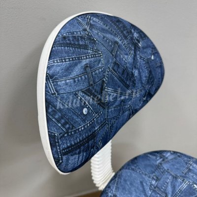 Кресло Логика белый пластик (ткань KIDS джинс) Распродажа