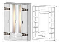 Шкаф Коста-Рика 4-х створчатый (Анкор светлый)