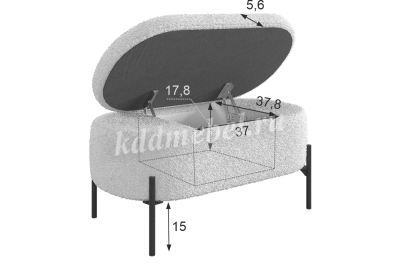 Пуф Барни (Белый плюш)