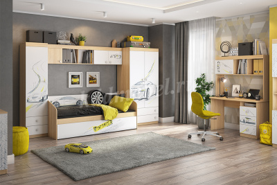 Кровать Форсаж (Дуб сонома/Белый)