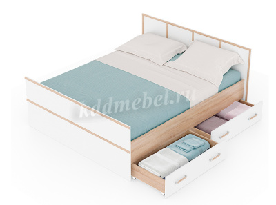 Кровать Сакура 1.4 (Дуб сонома/Белый)