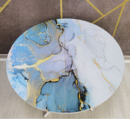 Стол обеденный раздвижной Арчи-2 1.0 (Акварель 330/Опоры белые)