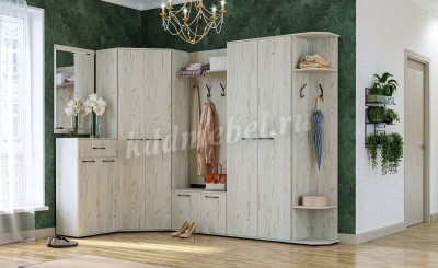 Шкаф торцевой с крючками Италия (Крафт белый)