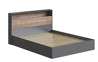 Кровать Люмьер 1.6 с настилом (Графит/Дуб сонома)
