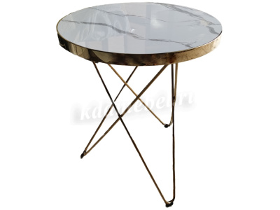 Стол СТ-111 (Белый мрамор/Ноги золотые)