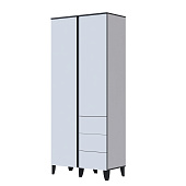 Шкаф 2 створчатый Амара (Белый/Серый графит)