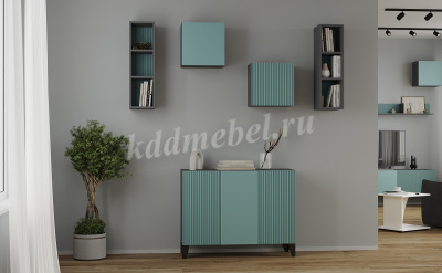 Полка навесная Сириния (Серый графит/Бриз)