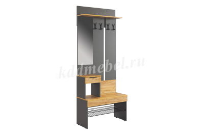 Прихожая К6 Баско (Графит/Дуб крафт золотой)